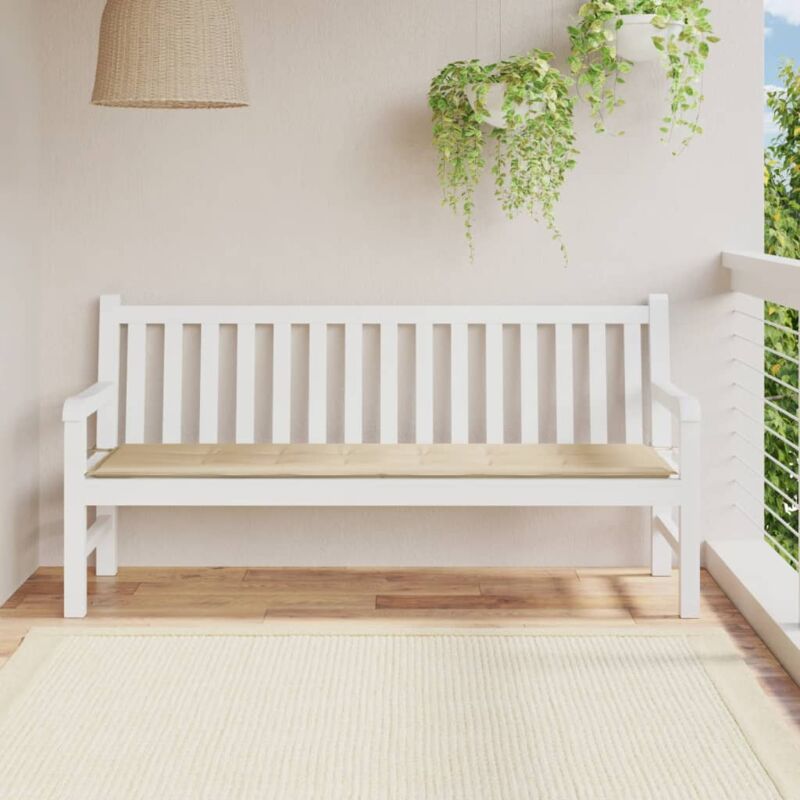 Jinlefu - Coussin de banc de jardin beige 180x50x3 cm tissu oxford