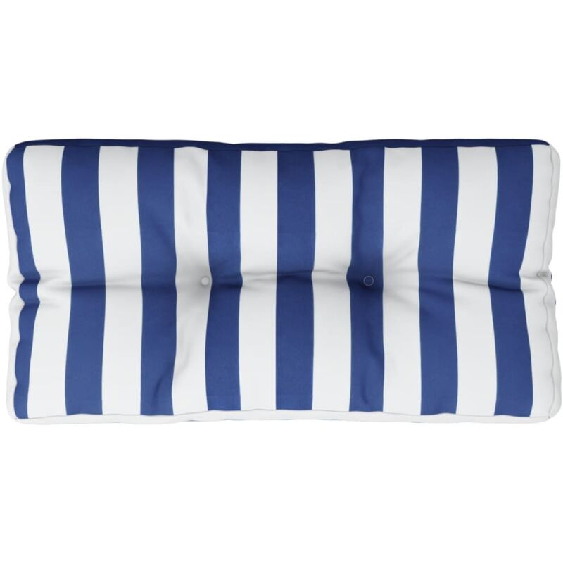 Jinlefu - Coussin de palette rayures bleues et blanches 80x40x12 cm tissu vidaXL
