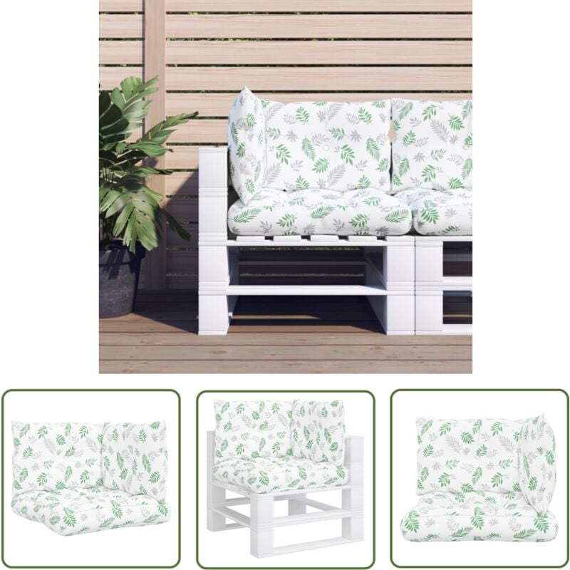 Jinlefu - The Living Store Coussins de palette lot de 3 motif de feuilles tissu Oxford - Coussins De Patio - Coussins D'extérieurs - Cushions
