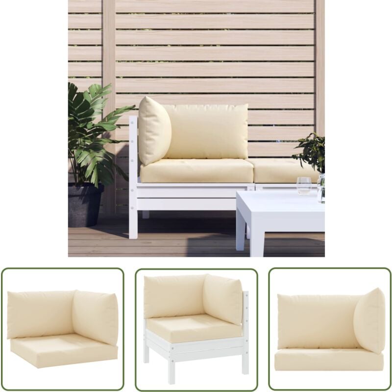 Jinlefu - The Living Store Coussins de palette lot de 3 beige tissu oxford - Coussins De Patio - Coussins D'extérieurs - Coussins Décoratifs