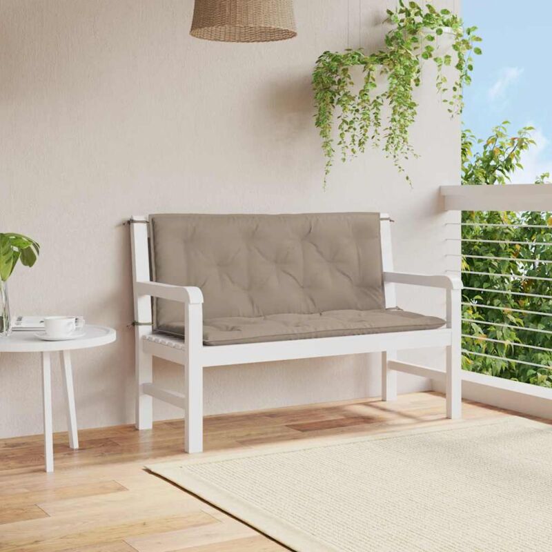 Jinlefu - Furniture Limited - Coussin de banc de jardin taupe 120x(50+50)x7