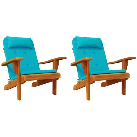 Coussin de chaise 2 pcs，Coussins d'extérieur Turquoise 58 x 77 x 4.5 cm Tissu Oxford CFW280868