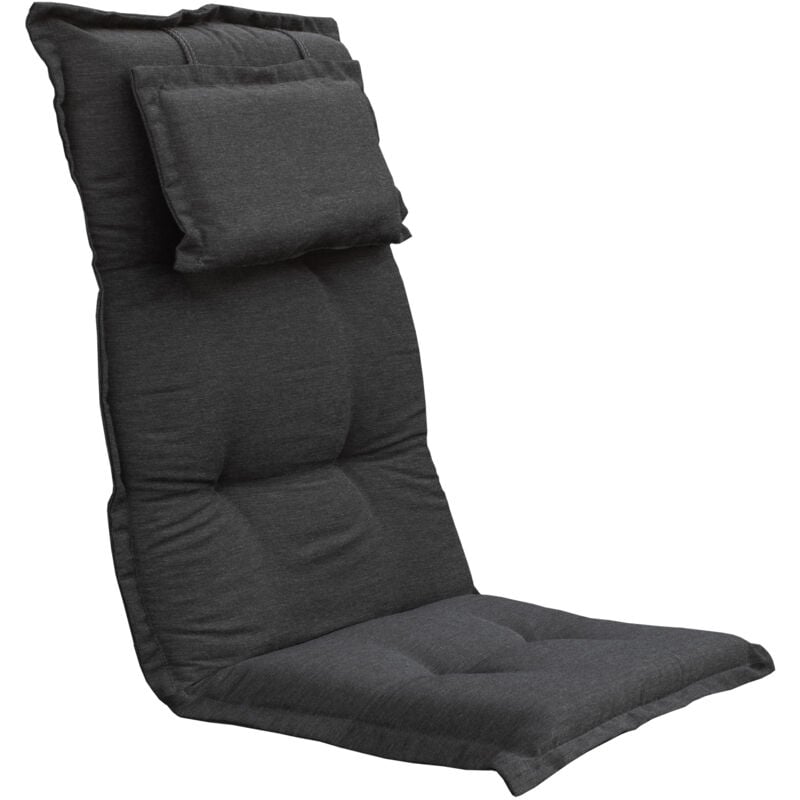 Spetebo - Coussin de chaise à dossier haut portland avec oreiller - couleur : anthracite