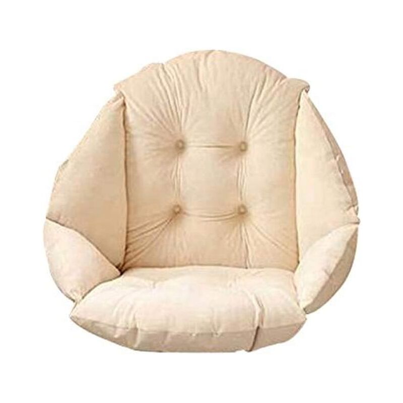Umnuou - Coussin de Chaise avec Dossier siège Coquille Fauteuil Velours Douillet Elastique Impermeable pour Chaise en Rotin Paille Jardin 40x52 cm