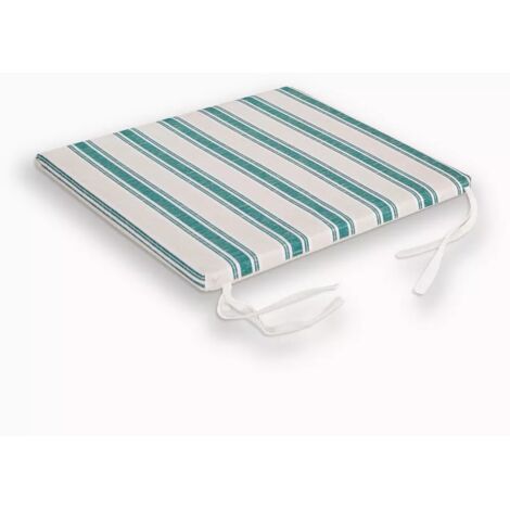 Coussin de chaise Aveiro 40 x 40 x 2,5 cm, rayures vertes