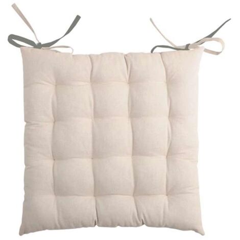 Coussin de chaise bicolore réversible en coton poudre et souris