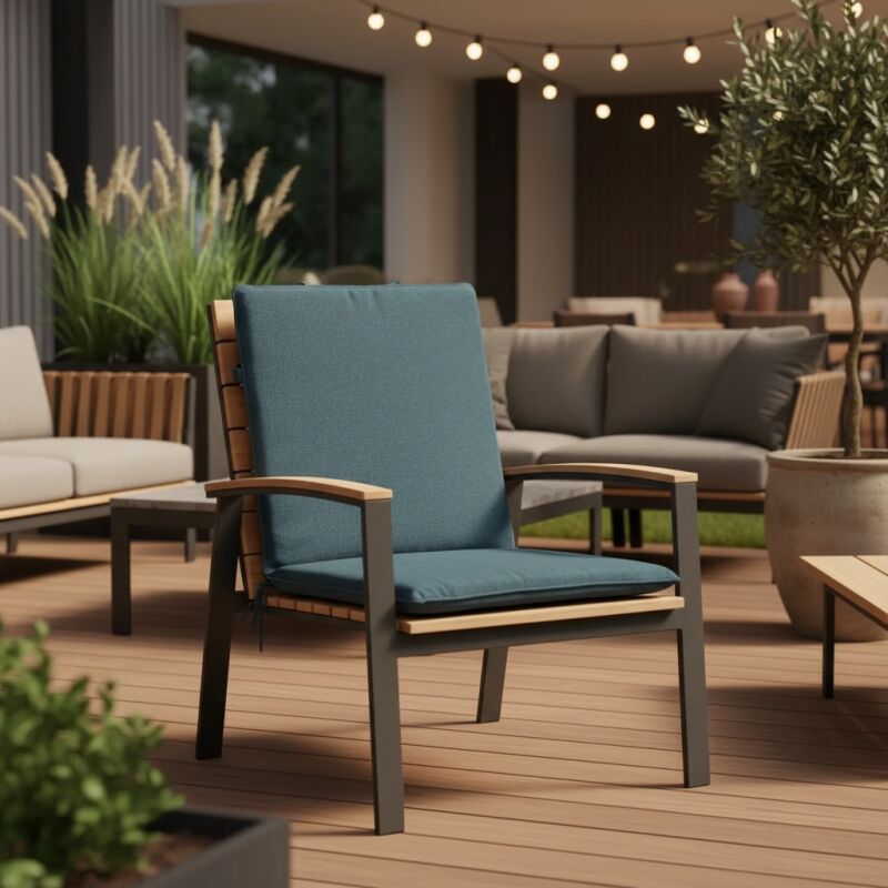 Coussin Canvas Eco+ dossier 49 x 97 cm Madison Série Stacking Stool - Bleu