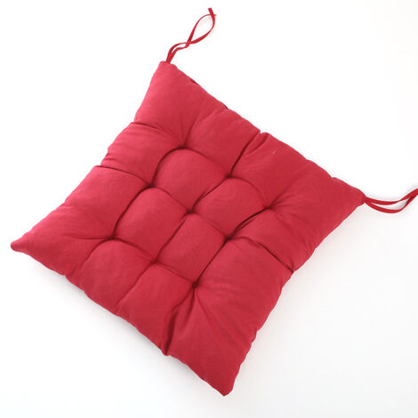 Coussin de chaise carré Coussin en coton pour la maison Coussin de loisir pour personnes âgées - Rouge, 40405cm, 2pcs