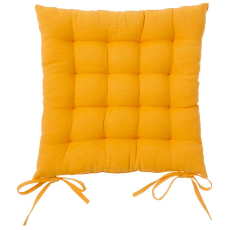 Coussin de chaise carré jaune - 38x38x7cm