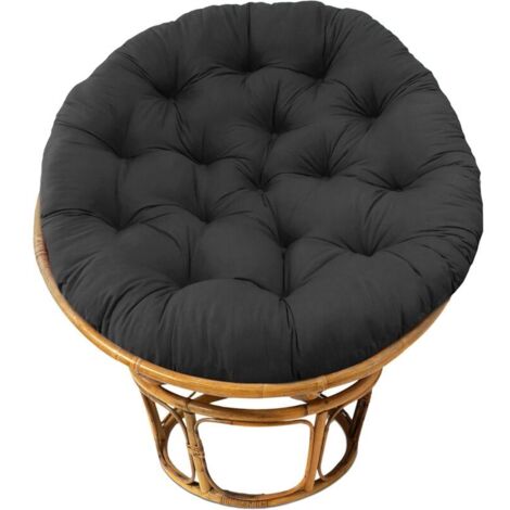 Coussin de Chaise - Coton Épais Doux Rembourré Sol Siège Standard 60cm Chaise Ronde Balançoire Chaise Patio Den Collège Dortoir - Noir - RWGalette de chaise