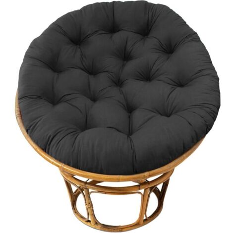 Coussin de Chaise - Coton Épais Doux Rembourré Sol Siège Standard 60cm Chaise Ronde Balançoire Chaise Patio Den Collège Dortoir - Noir - RWGalette de chaise