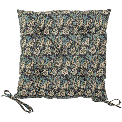 Coussin de chaise Coton motif cachemire bleu - Bloomingville