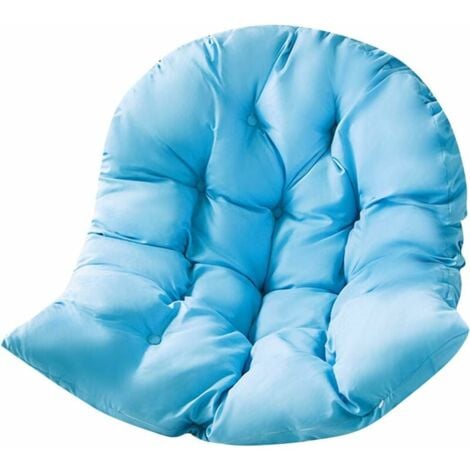 Coussin de chaise, coussin de fauteuil en rotin, panier suspendu balançoire relax coussin de chaise, coussin de siège panier intérieur, extérieur, 90 x 120 cm, bleu