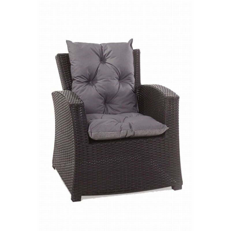 Setgarden - Coussin de chaise de jardin 50x50x55cm 1 pièce coussin de jardin anthracite Coussin de fauteuil d'extérieur Coussin d'assise à dossier