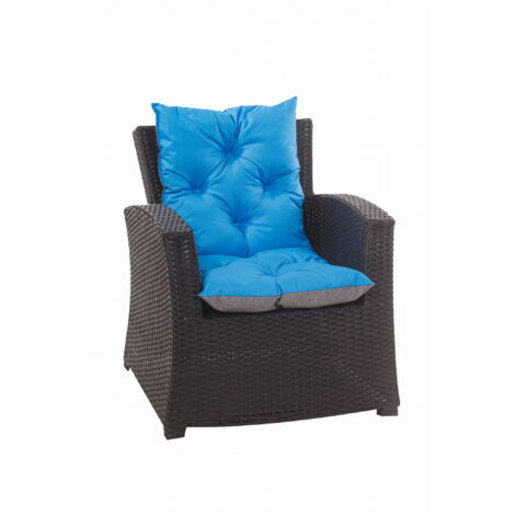 Coussin de chaise de jardin 50x50x55cm 2 pièce coussin de jardin bleu Coussin de fauteuil d'extérieur  Coussin d'assise à dossier haut-Enkel