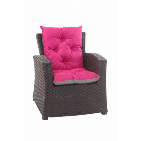 Coussin de chaise de jardin 50x50x55cm 4 pièce coussin de jardin rose Coussin de fauteuil résine tressée  Coussin d'assise à dossier haut-Enkel