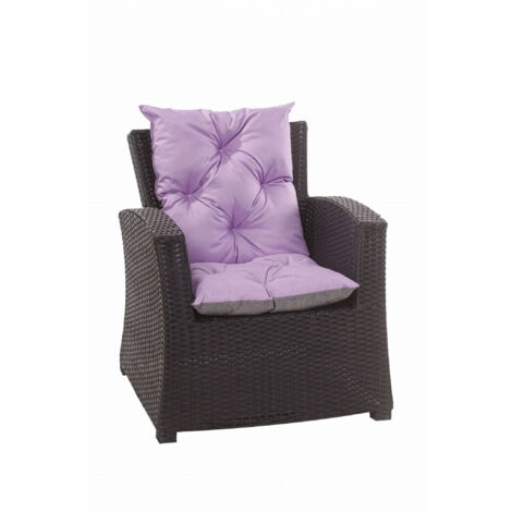 Coussin de chaise de jardin 50x50x55cm 4 pièce coussin de jardin violet  Coussin de fauteuil résine tresséer  Coussin d'assise à dossier haut-Enkel