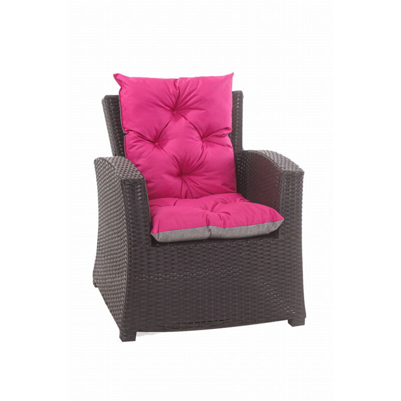 Setgarden - Coussin de chaise de jardin 50x50x55cm 6 pièce coussin de jardin rose Coussin de fauteuil résine tressée Coussin d'assise à dossier