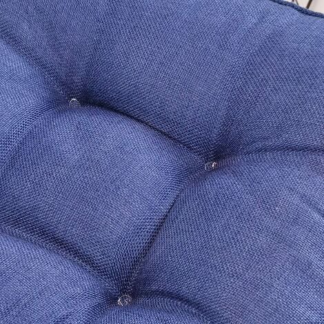 Coussin de chaise de jardin, épais 10 cm, en coton doux, 40 x 40 cm,pour bureau, salle à manger, maison (40 x 40 x 10 cm, bleu) NPTERBL