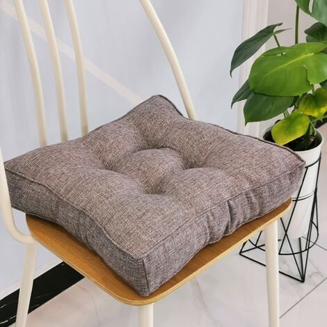 Coussin de chaise de jardin, épais 10 cm, en coton doux, 40 x 40 cm,pour bureau, salle à manger, maison (40 x 40 x 10 cm, gris) NPTERBL
