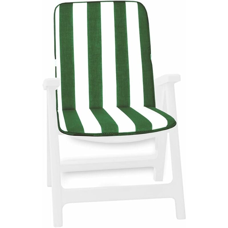 Emmevi Mv S.p.a. - Coussin de Chaise de jardin Pliant Douce Intérieur Extérieur Motif rayé - Vert