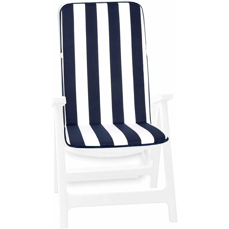 Coussin de Chaise de jardin Pliant Douce Moderne Intérieur Extérieur Bar Dehor Motif rayé - Bleu