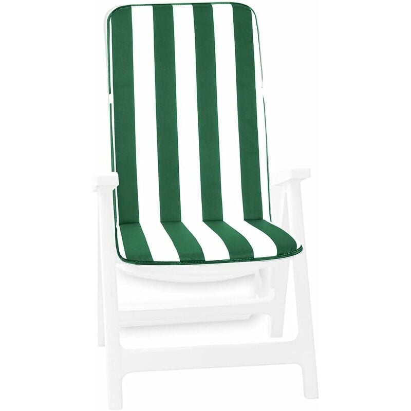 Coussin de Chaise de jardin Pliant Douce Moderne Intérieur Extérieur Bar Dehor Motif rayé - Vert