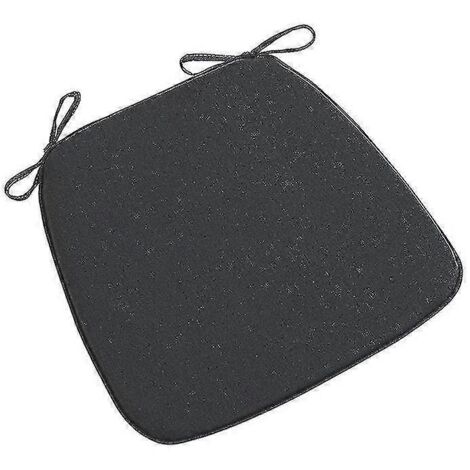 Coussin de chaise de salle à manger, en mousse à mémoire de forme antidérapante avec sangles, 45 x 42 cm, noir
