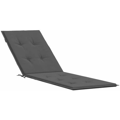 Coussin de chaise de terrasse anthracite (75+105)x50x3 cm