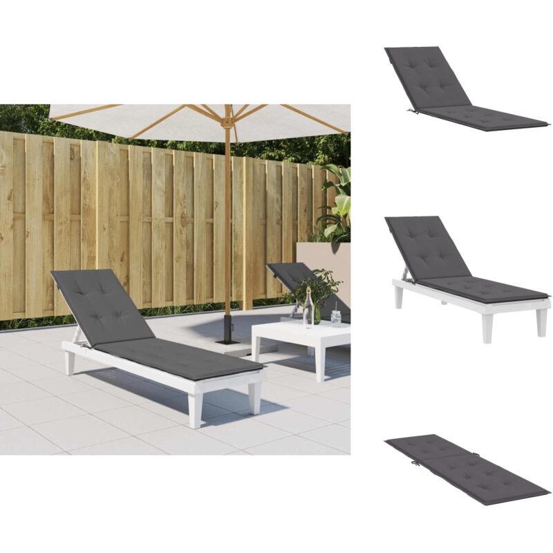 Coussin de chaise de terrasse anthracite (75+105)x50x4 cm - Coussin De Chaise Longue - Coussin De Terrasse - Coussin D'extérieur - Coussin