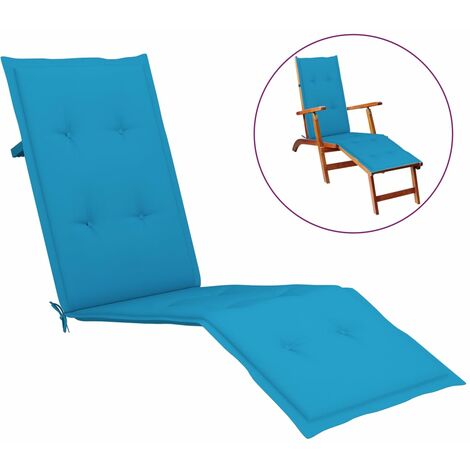 Coussin de chaise de terrasse bleu (75+105)x50x3 cm