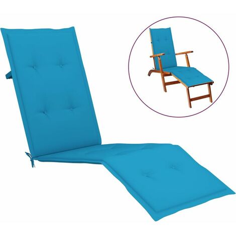 Coussin de chaise de terrasse bleu (75+105)x50x3 cm