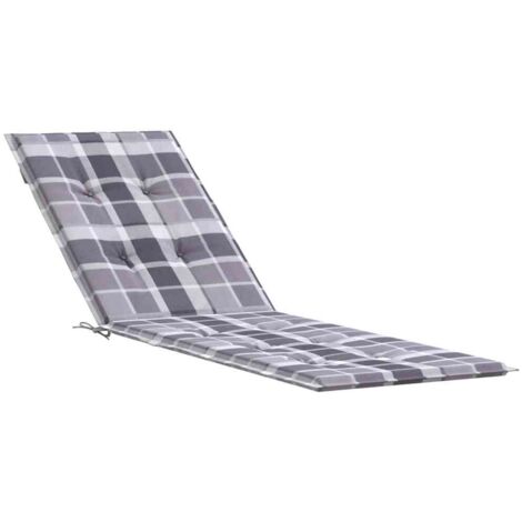 Coussin de chaise de terrasse carreaux gris (75+105)x50x4 cm