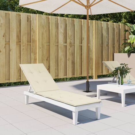 Coussin de chaise de terrasse crème (75+105)x50x3 cm
