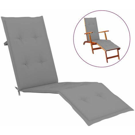 Coussin de chaise de terrasse Gris (75+105)x50x3 cm