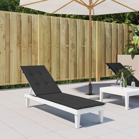 Coussin de chaise de terrasse noir (75+105)x50x3 cm