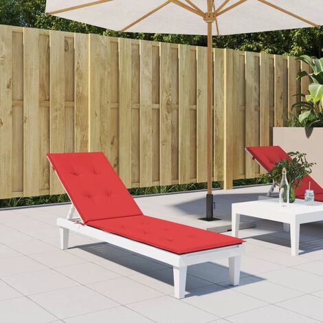Coussin de chaise de terrasse rouge (75+105)x50x3 cm