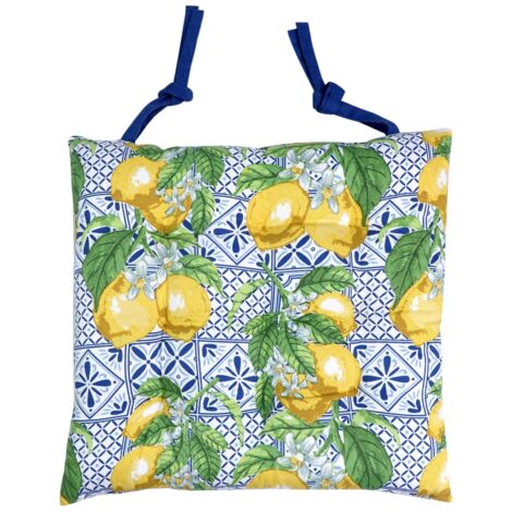 Coussin de chaise décoratif avec motif citron, rembourrage doux, 40 x 40 cm, idéal pour la maison et la décoration.