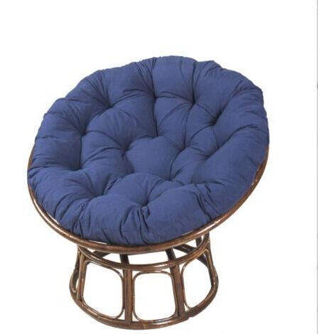 Coussin de chaise d'extérieur, coussin de hamac, coussin rond pour hamac, coussin pour balancelle, coussin à motif d'oiseaux – bleu marine, 50 x 50 cm