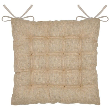 Coussin de chaise en jute beige JOSEPHA 38x38 cm