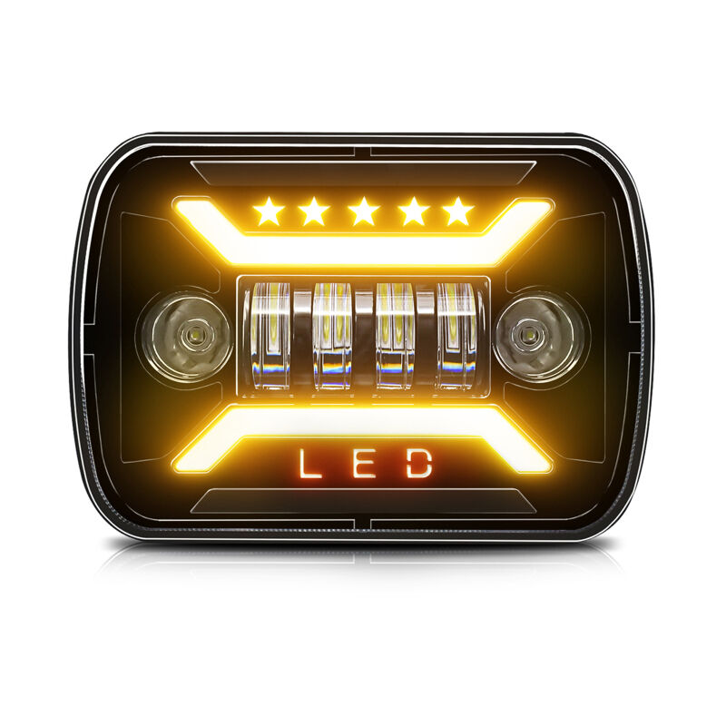 Benobby Kids - Phares led rectangulaires H6054 de 12,7 x 17,8 cm, 17,8 x 15,2 cm, avec feux de croisement et clignotants drl pour Jeep Cherokee xj