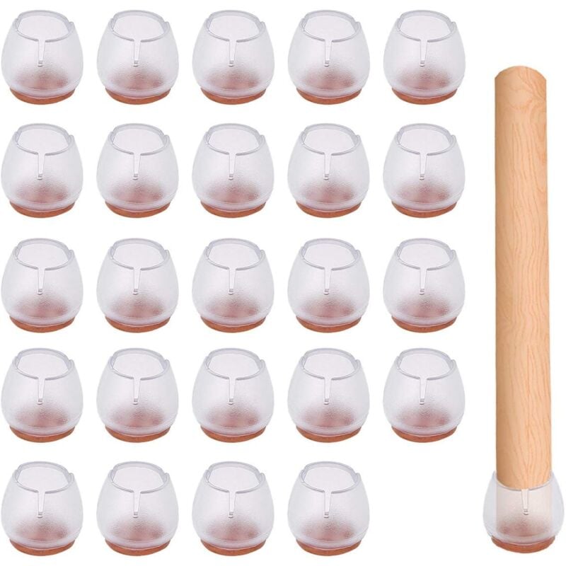 Coussin de chaise en silicone, embouts de chaise 24 pièces, protection des pieds de chaise Couvre-pieds en silicone, coussin de chaise en silicone