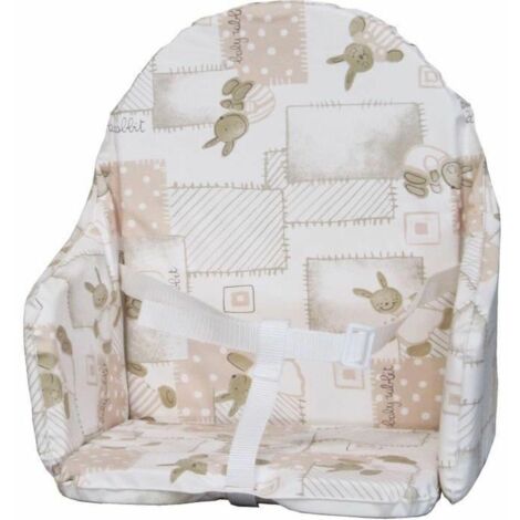 Coussin de chaise haute BAMBISOL BAM3159059045009 Beige motif lapin avec sangles