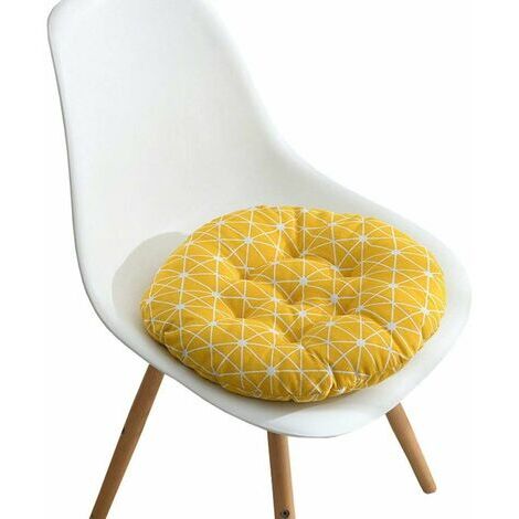 Coussin de chaise (40 cm) Gaïa Jaune safran - Déco textile - Eminza
