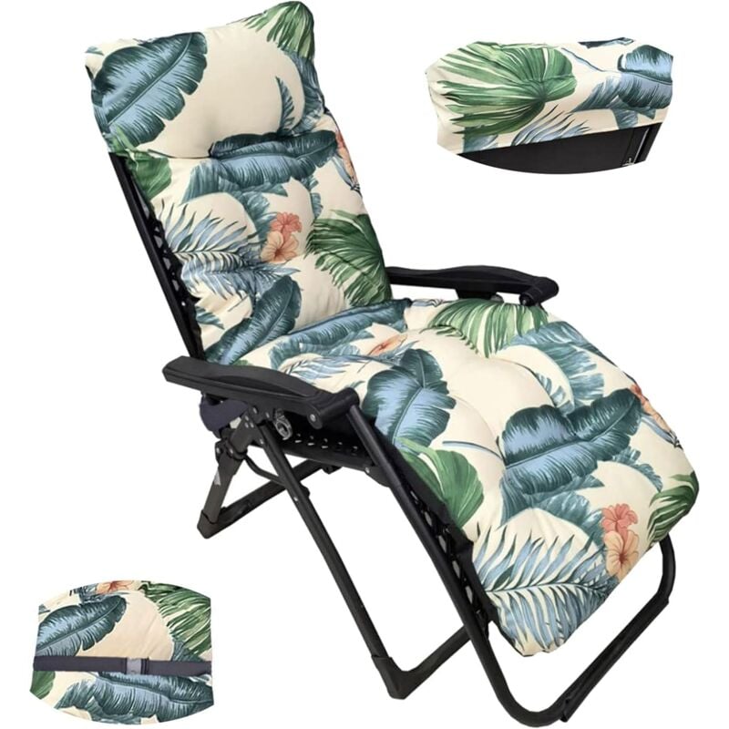 Aougo - Coussin de Chaise Longue, Bain de Soleil,Coussin Transat Jardin Intérieur Extérieur Antidérapante, Matelas Bain de Soleil(C)
