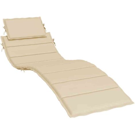Coussin de chaise longue beige 186x58x4 cm tissu oxford
