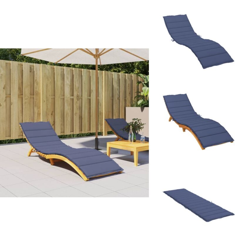 Coussin de chaise longue bleu marine tissu oxford - Coussin Chaise Longue - Coussin Exterieur - Coussin Décoratif - Coussin Jardin - Housse Chaise