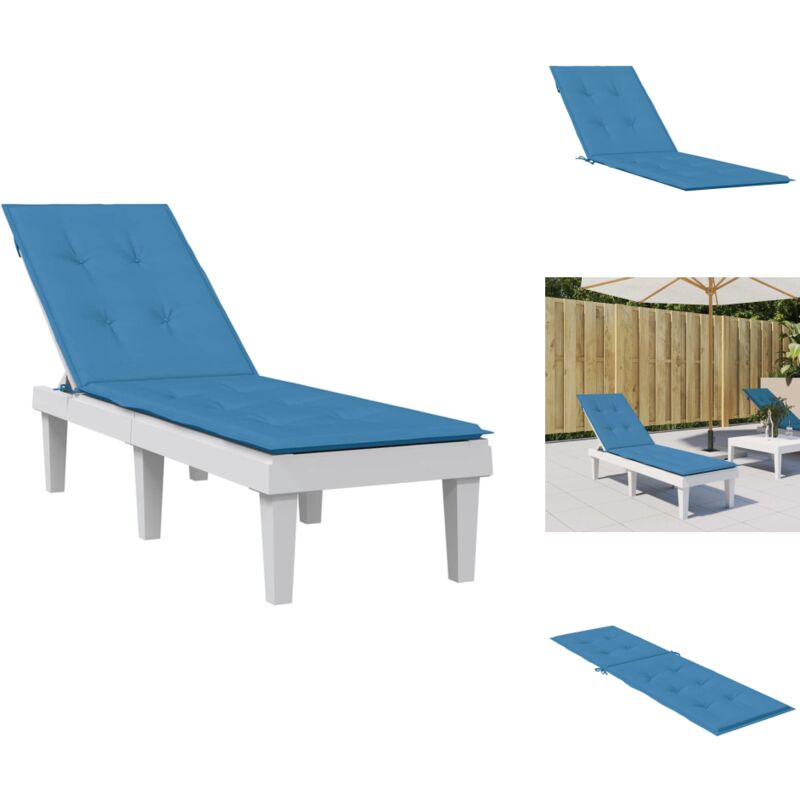 Coussin de chaise longue bleu mélangé (75+105)x50x3 cm tissu - Coussin De Chaise - Coussin D'extérieur - Coussin Terrasse - Coussin Jardin