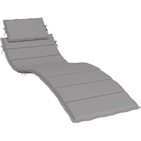 Coussin de chaise longue  Coussin de siège  Coussins pour Fauteuil gris 186x58x3 cm tissu oxford BSRHS388244