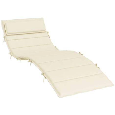 Coussin de chaise longue crème 180x60x4 cm tissu oxford